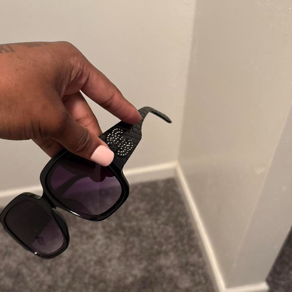 CHANEL Black Sunglasses Modern Matte Design